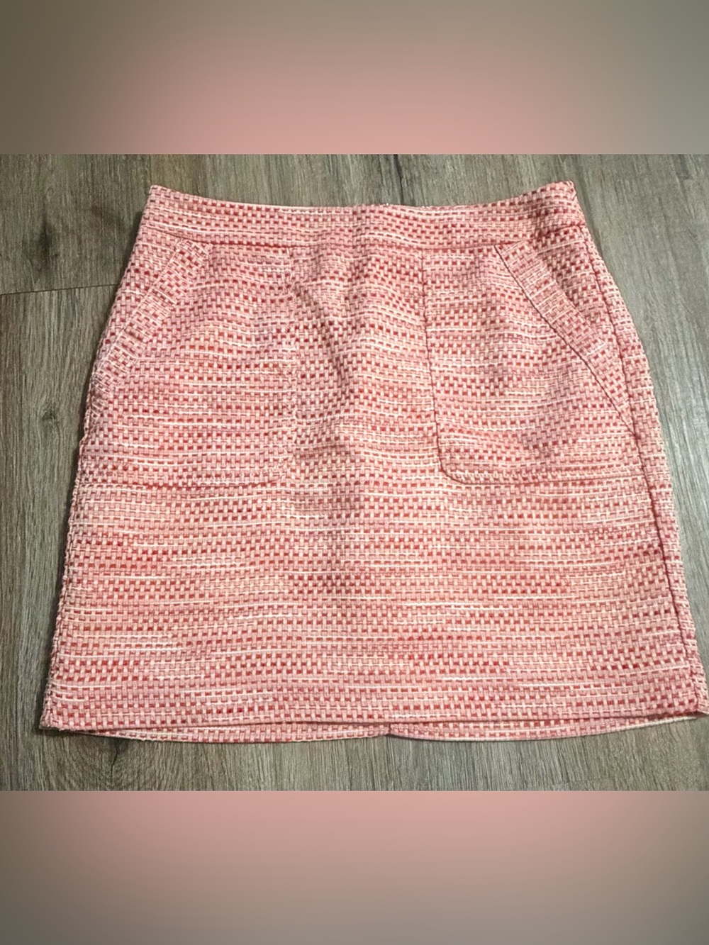 LOFT - Peach Textured Tweed Mini Skirt - Size 2P